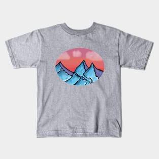 Blue Mountain Sunset Kids T-Shirt